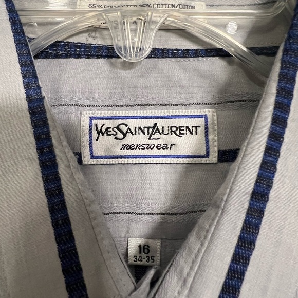 Mens Yves Saint Laurent Vintage Button-up Shirt Size 16 34-35 - Picture 2 of 7